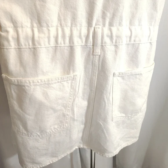 Ralph Lauren Denim Dress, White, Collar, Drop Waist, Short Sleeve, Pockets, 1X - Picture 9 of 12